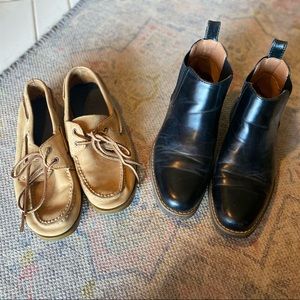 Dress Shoe Bundle Set of 2 Boy Dress Shoes Black and Tan/Brown